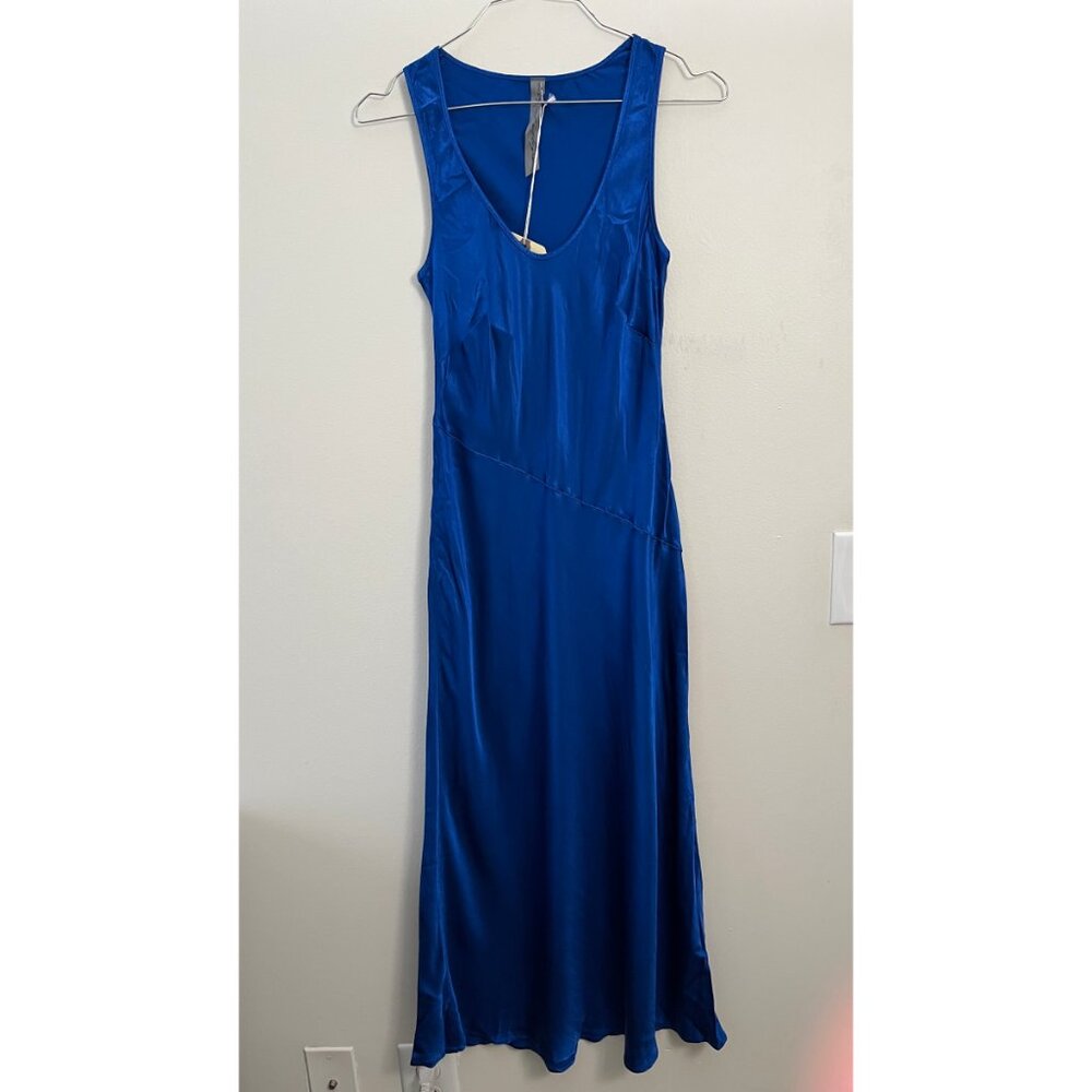RAQUEL ALLEGRA LAPIS BLUE SLIP DRESS S - Picture 2 of 11